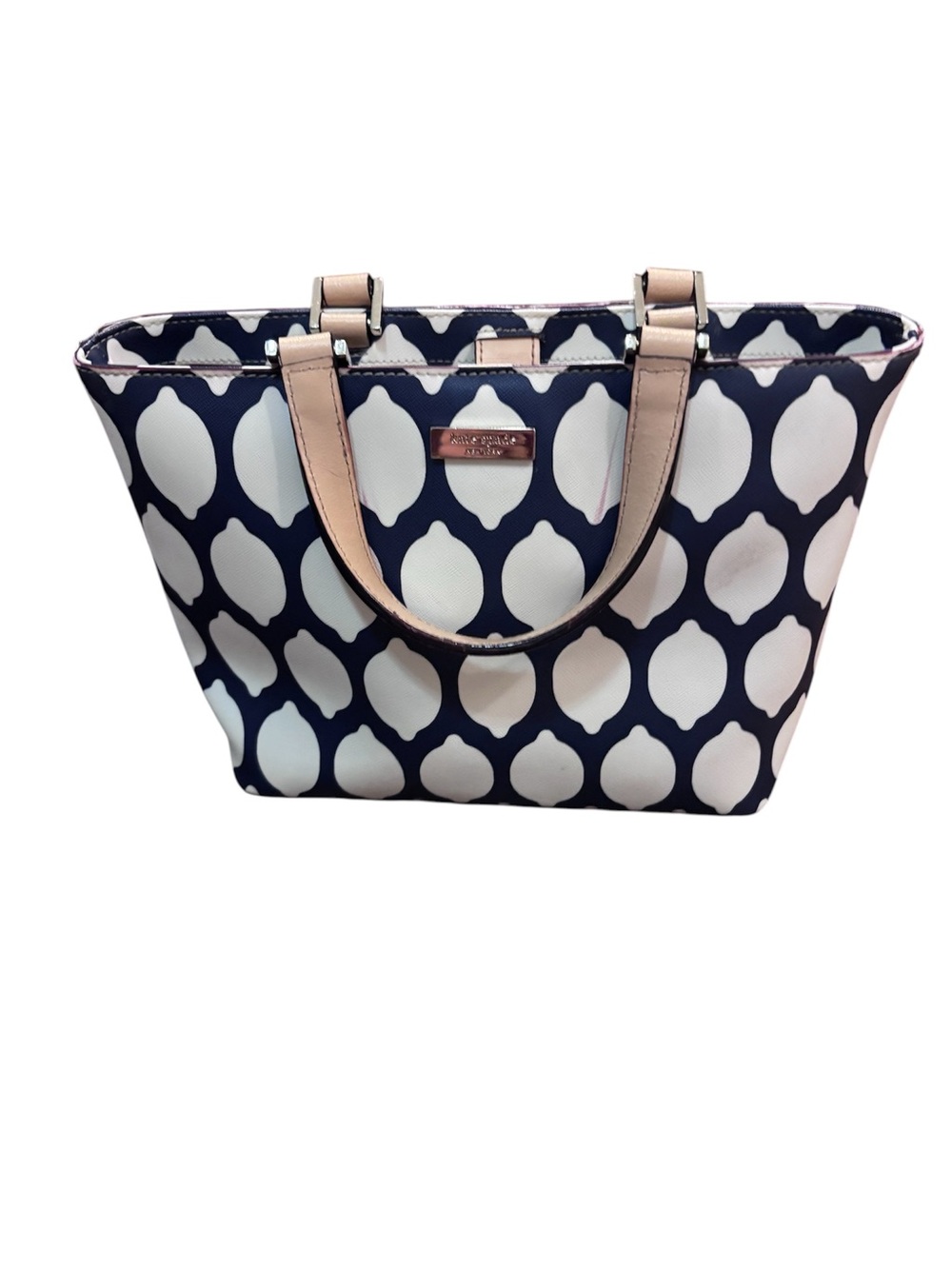 kate spade Y2K Navy and White Geometric Tote Bag